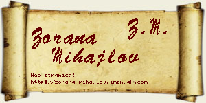 Zorana Mihajlov vizit kartica